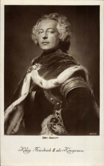 Postcard actor Ottogebühr, portrait, King Friedrich II as crown prince, Ross Verlag 647 2