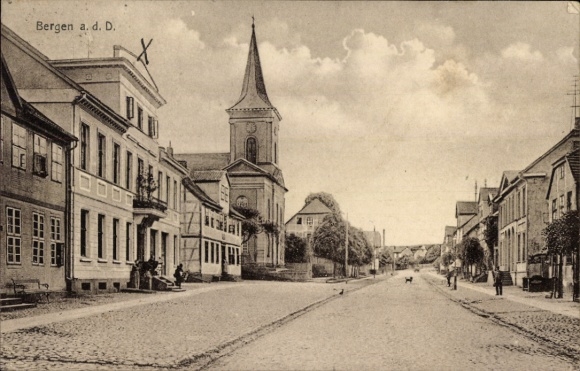 Postcard Bergen an der Dumme Wendland, street section