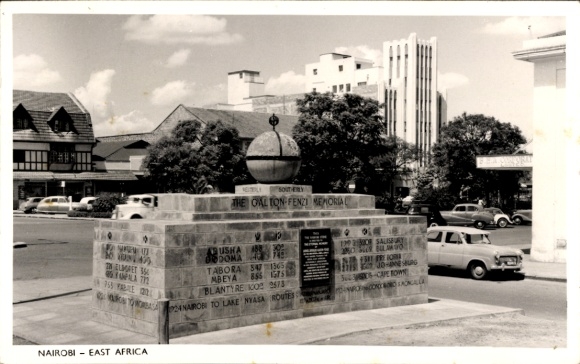 Ak Nairobi Kenia, gedenksteen, hoogbouw