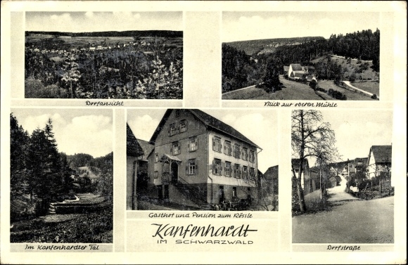 Postcard Kapfenhardt Unterreichenbach in the Black Forest, Gasthof und Pension zum Rössle, Dorfstrasse