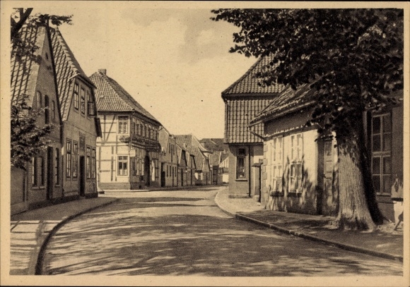 Postcard Hoya in Lower Saxony, Lot in Lange Straße