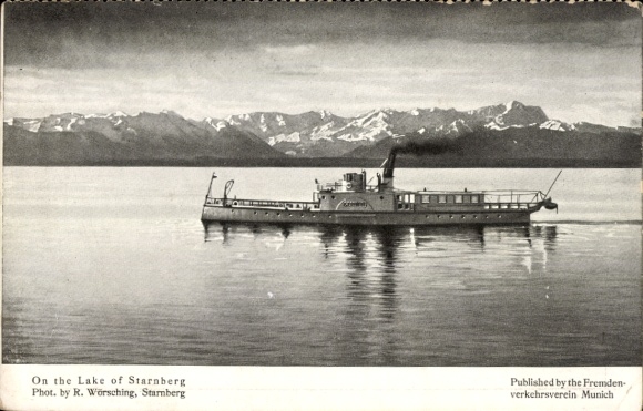 Postcard Salondampfer Ludwig on Lake Starnberg