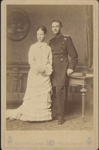 Cabinet photo of Hereditary Prince Bernhard III of Saxe-Meiningen with Princess Charlotte of Prussia