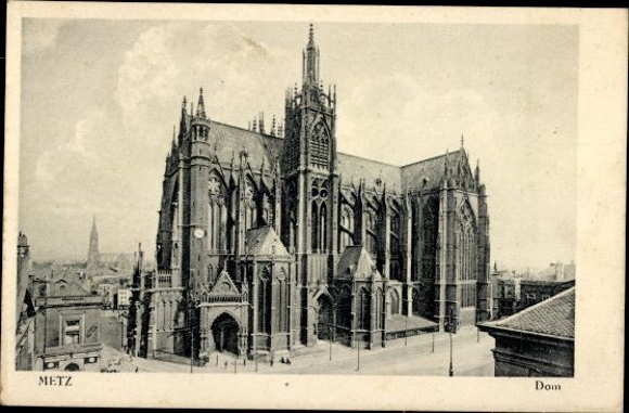10 starych pocztówek Metz we Francji, różne widoki