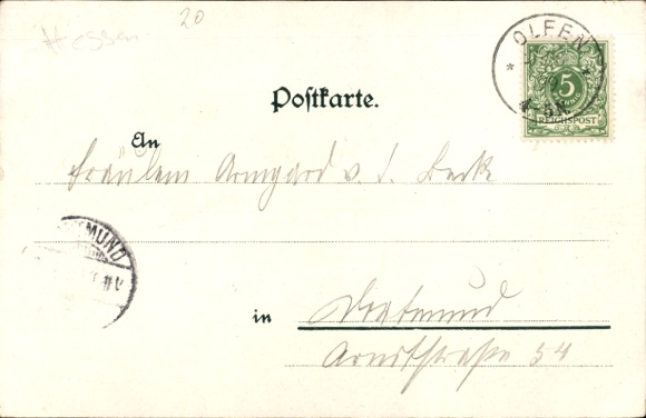 Chromo-Litho Olfen in Westphalia, Rauschenburg ruins, Lippe bridge canal, pumping station, Tenkhoff guest house