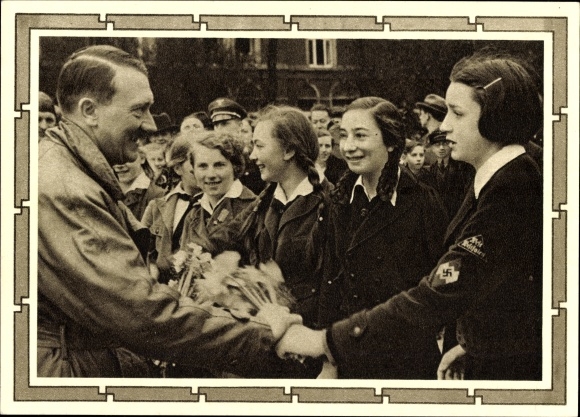 Postal stationery Postcard Führer and Reich Chancellor Adolf Hitler, well-wishers, BDM