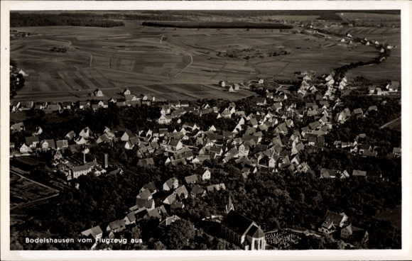 Postcard Bodelshausen in Württemberg, aerial photograph
