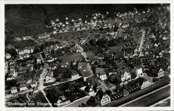 Postcard Plochingen am Neckar, aerial photograph