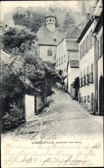 PC Lindenfels in the Odenwald Hesse, ascent to the castle