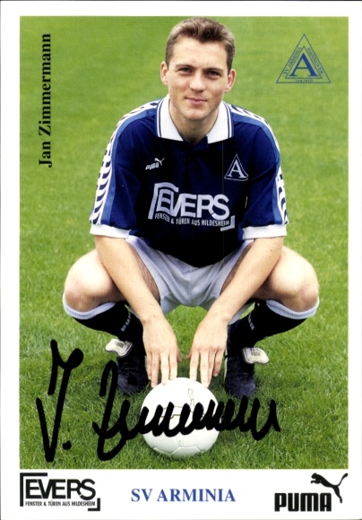 Autogrammkarte Fußballer Jan Zimmermann, SV Arminia Hannover, Autogramm