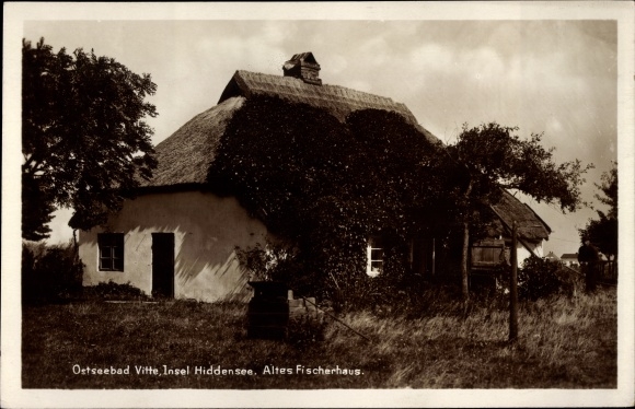 Ak Vitte Insel Hiddensee in der Ostsee, altes Fischerhaus