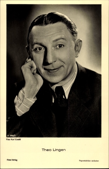 Ak Schauspieler Theo Lingen, Portrait, Ross Verlag 3362/1