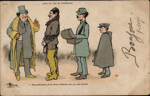 Artist Postcard Guillaume, Albert, New Year and New Year, I wrote to you