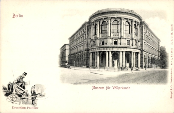 Postcard Berlin Mitte; Museum of Ethnology, Taxis Politicians