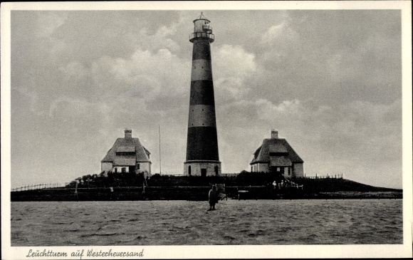 Ak Westerhever, vuurtoren Westerheversand
