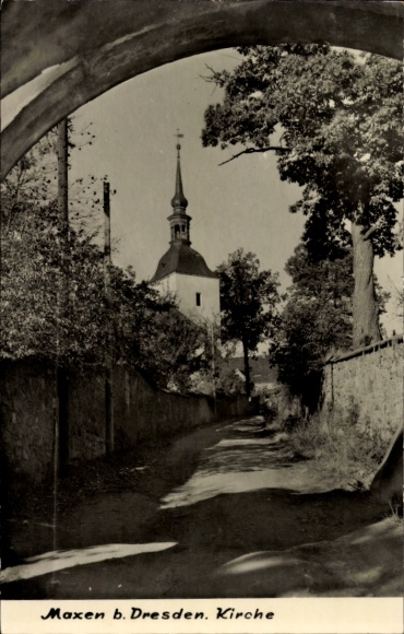 Ak Maxen Müglitztal in Saksen, Maxen bij Dresden, kerk