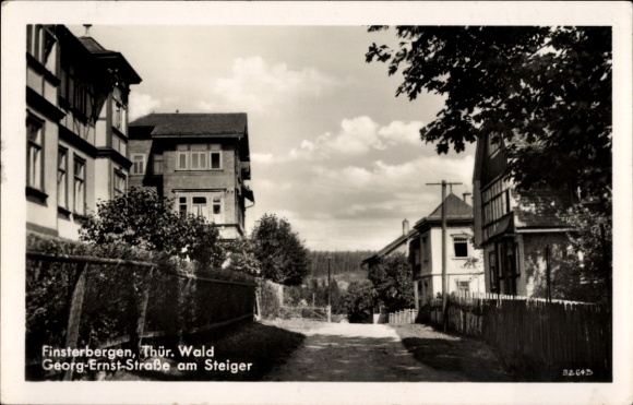 Postcard Finsterbergen Friedrichroda in the Thuringian Forest, Georg Ernst Straße am Steiger