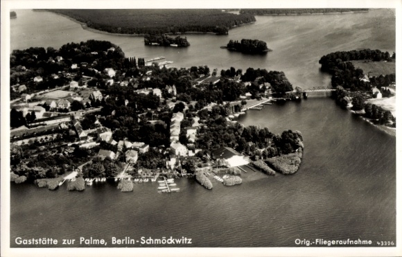 Postcard Berlin Köpenick Schmöckwitz, aerial photograph