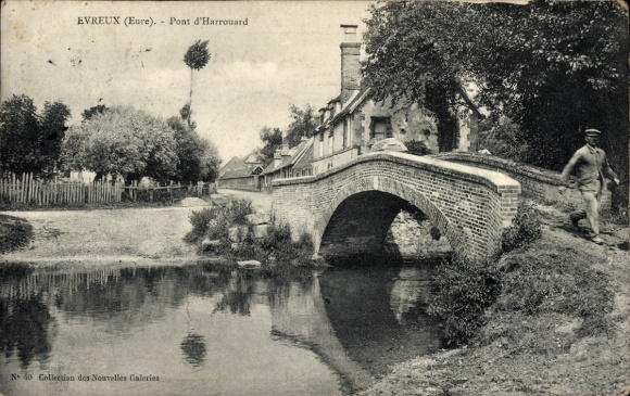 PC Évreux Eure, bridge, river, tree, soldier, house