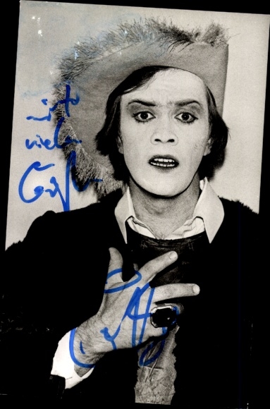 KP aktor Martin Lüttge, portret jako Faust, Staatstheater Stuttgart 1977, autograf