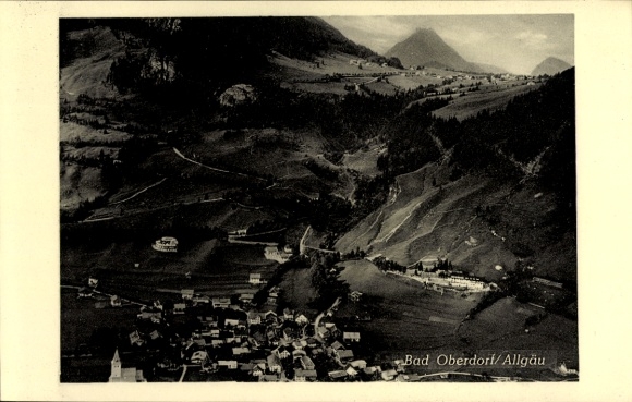 Postcard Bad Oberdorf Bad Hindelang in the Oberallgäu, aerial photograph