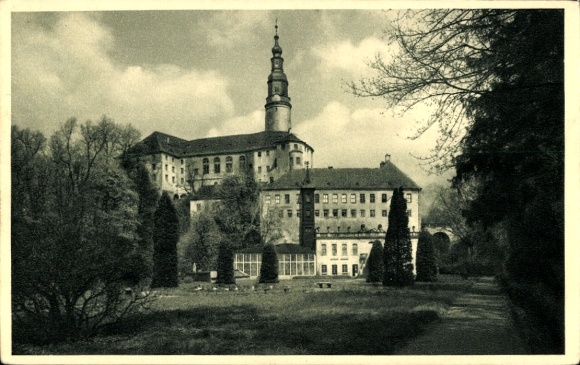 Ak Weesenstein Müglitztal Saksen, Kasteel Weesenstein, Kasteelpark