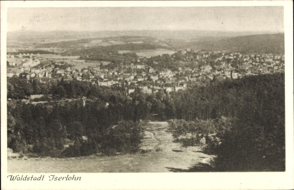 Ak Iserlohn im Märkischen Kreis, Panoramablick auf Waldstadt  Landschaft, Stadtansicht