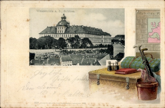 Präge Passepartout Ak Weißenfels an der Saale, Schloss