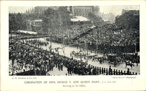 Postcard London City England, Coronation of King George V and Queen Mary, 22 June 1911