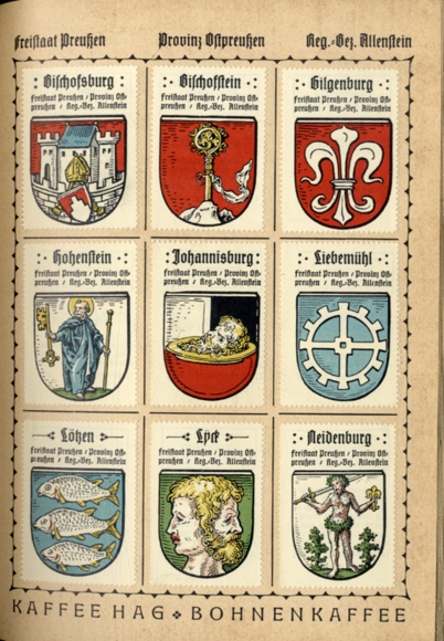 German coat of arms collector&#39;s picture album Kaffee HAG Handelsgesellschaft, Bremen around 1930