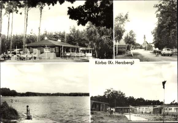 Postcard Körba Lebusa Brandenburg, Körbaer See, inn, holiday complex