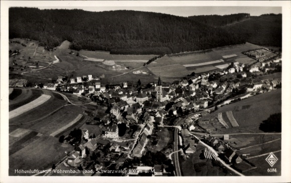 Postcard Vöhrenbach in the Black Forest Baden, aerial photograph