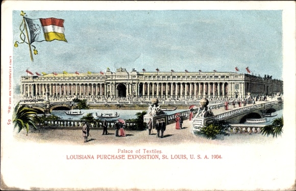 Chromo-Litho Saint Louis Missouri USA, Louisiana Purchase Exposition 1904, Palace of Textiles