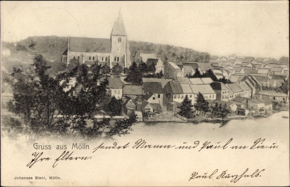 PC Mölln in the Duchy of Lauenburg, view of the town