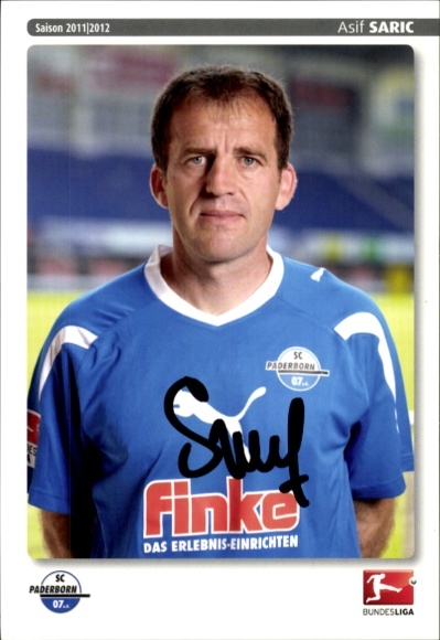 Autograph card Co-Trainer Asif Saric, SC Paderborn 07, autograph