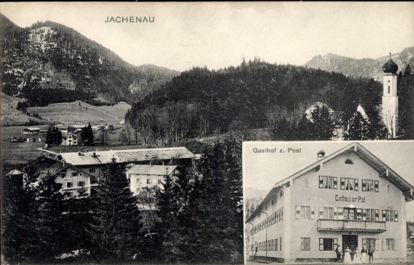 KP Jachenau w Górnej Bawarii, widok ogólny, Gasthof zur Post