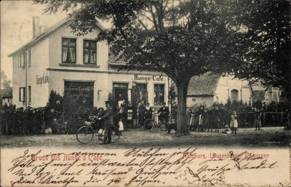 Postcard Hamburg Nord Langenhorn, Runges Café, Langenhorner Chaussee