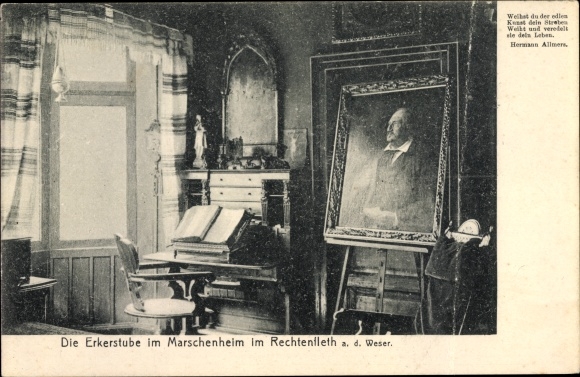 Postcard Rechtenfleth Hagen in Bremen, Erkerstube in Marschenheim