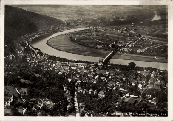 Postcard Miltenberg am Main Unterfranken, aerial photograph