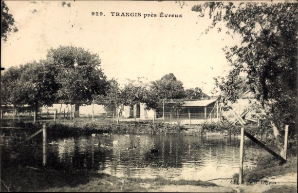 Postcard Trangis Évreux Eure, idyll on the shore
