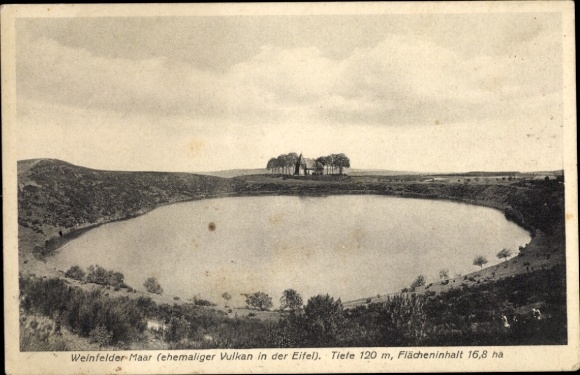 Postcard Schalkenmehren in the Eifel, Weinfelder Maar