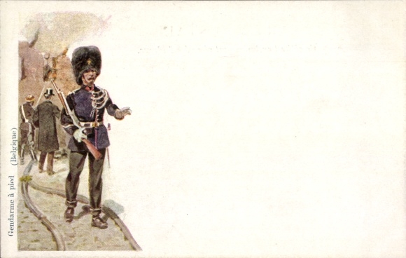 Artist Postcard Geens, Louis, Belgium, policeman on foot