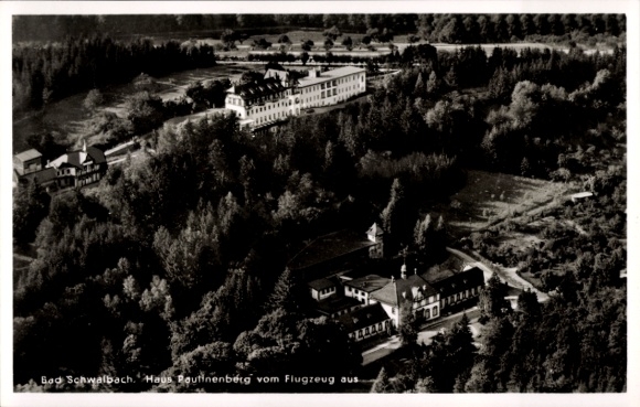 Postcard Bad Schwalbach im Taunus, aerial photograph, Haus Paulinenberg