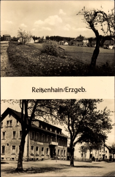 Ansichtkaart Reitzenhain Marienberg in het Ertsgebergte, panorama, gedeeltelijk zicht