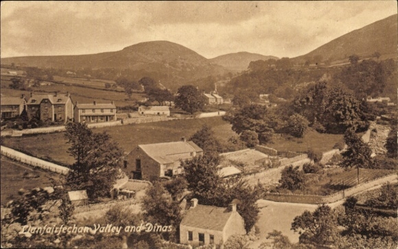 Postcard Llanfairfechan Wales, Valley and Dinas