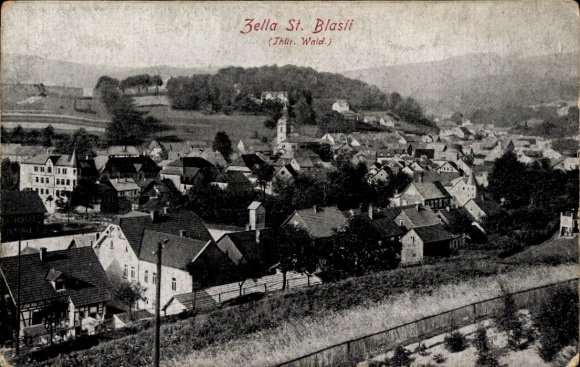 Postcard Zella Sankt Blasii Zella Mehlis in the Thuringian Forest, view of the town