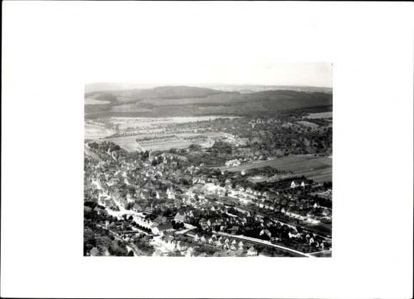 Postcard Ebersbach in Saxony Upper Lusatia, houses, fields, forest