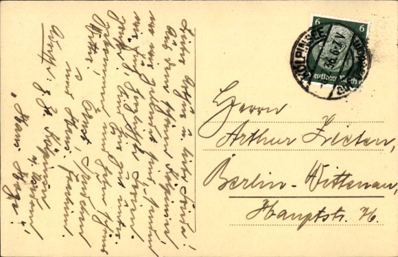 Postcard Ostseebad Kölpinsee on Usedom, beach