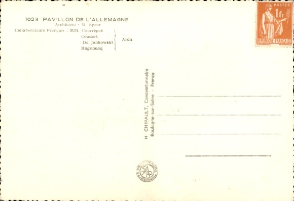 Postcard International Exhibition Paris 1937, Germany Pavilion