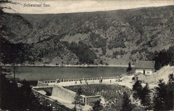Ak Orbey Urbeis Elsass Haut Rhin, Lac Noir, Schwarzer See